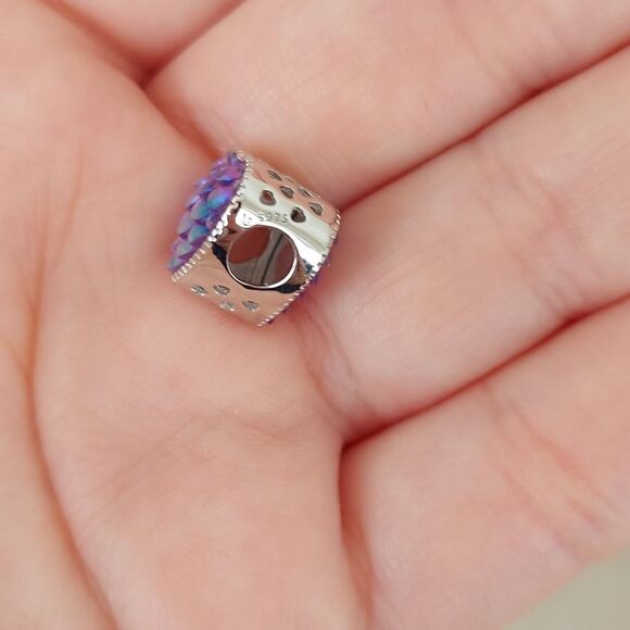 925 Iridiscent Mermaid Sterling Silver Charm - Picture 3 of 9